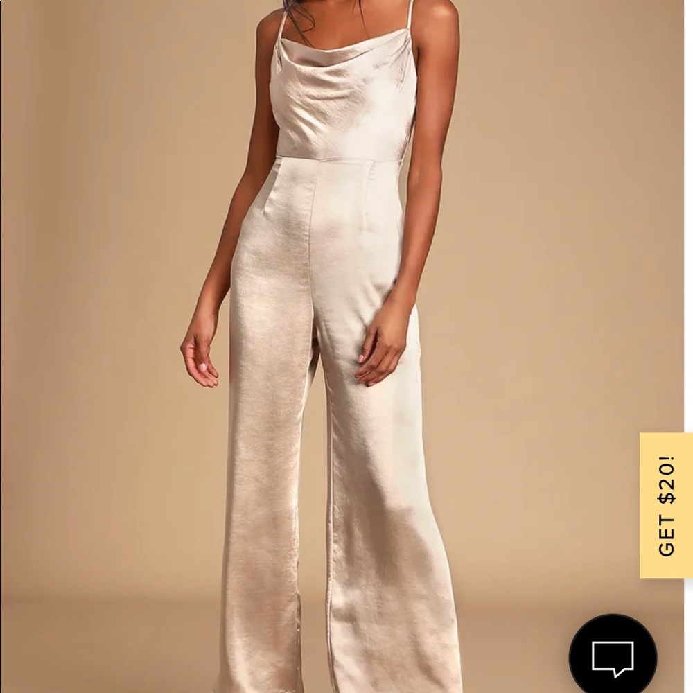 SOLD ✅: Lulus satin cowl neck culotte jumpsuit